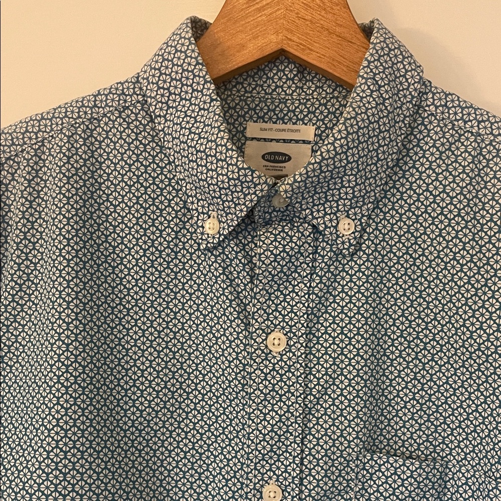 Geometric Blue Men's Short Sleeve Shirt